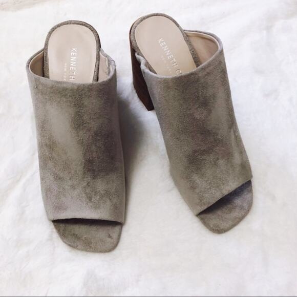Kenneth Cole Karolina Light Gray Block Heel Mules - Picture 3 of 8